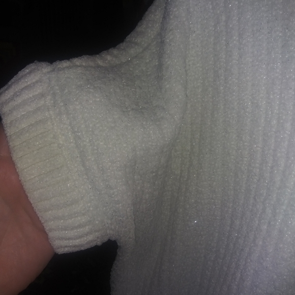 Torrid cream silver lurex plushy cocoon top 00 - Picture 5 of 7